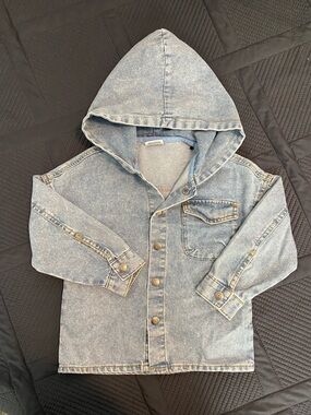 Bums & Roses Denim Hooded Overshirt